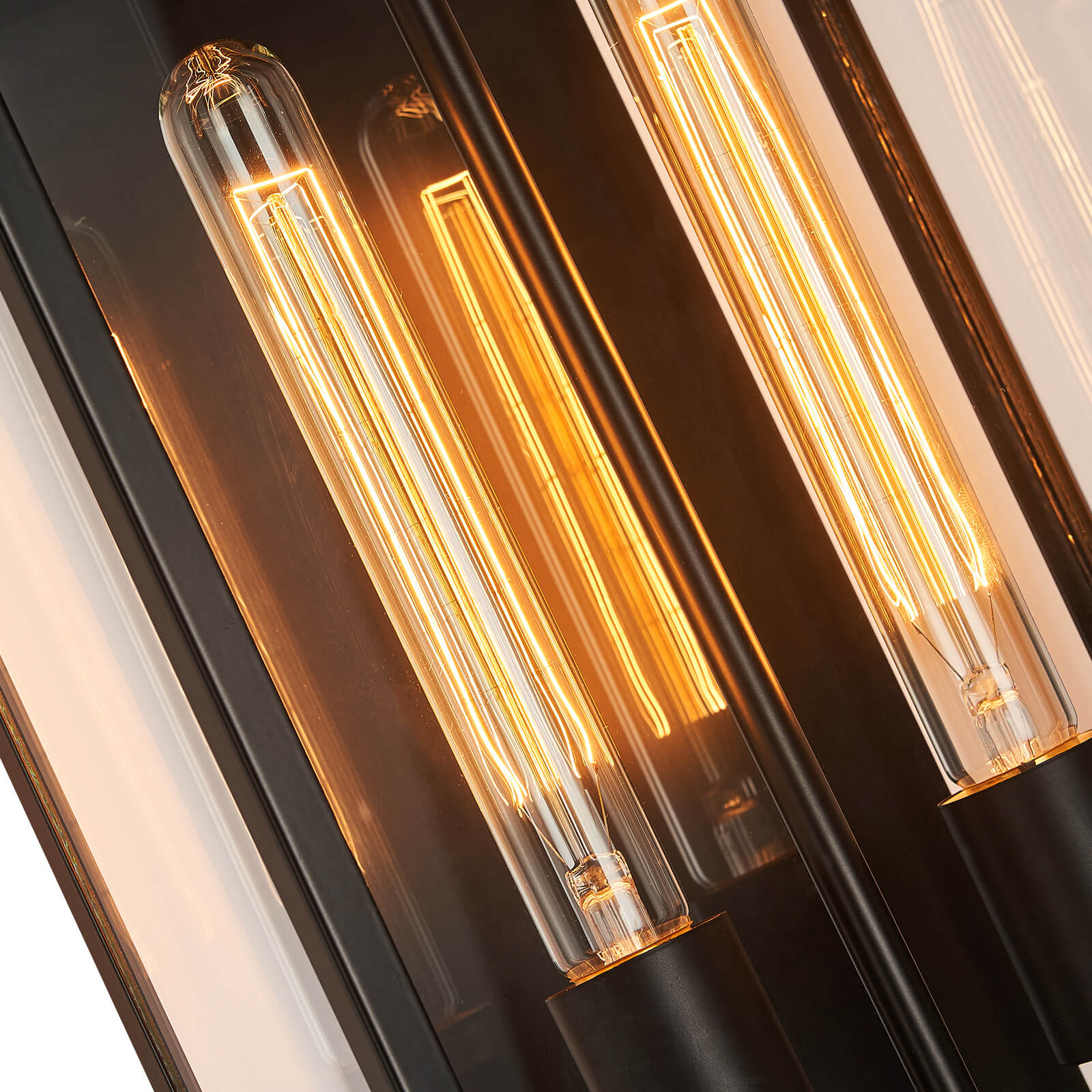 Moooni® Dumb Black Double End Glass Metal Frame Outdoor Wall Lamp