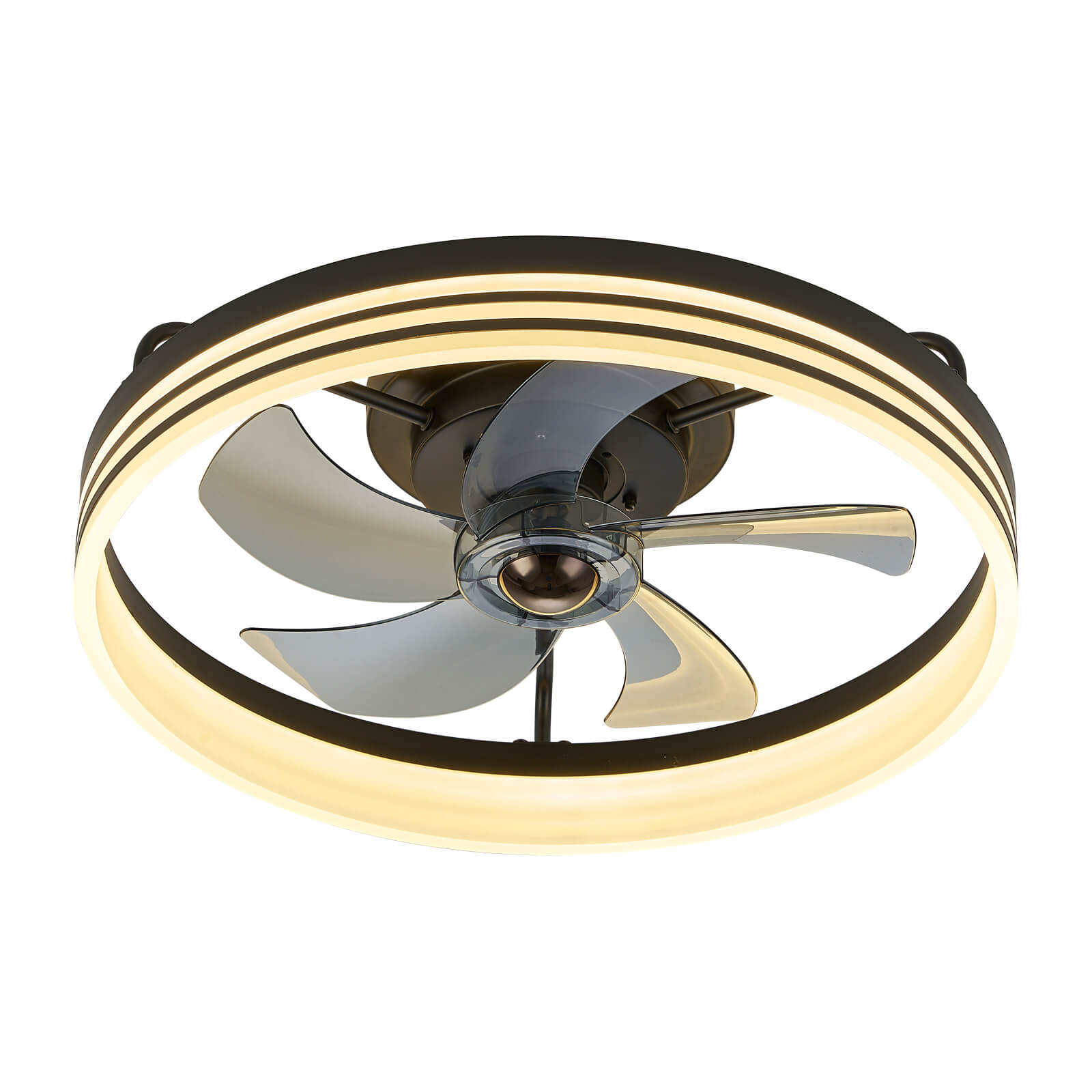 Modern Striated Black Fandelier