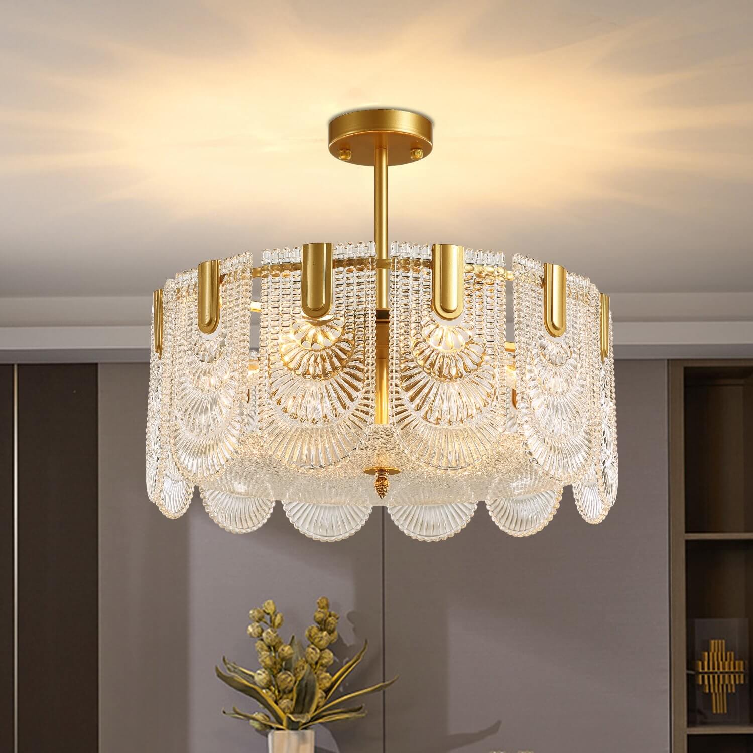 Modern-Gold-Round-Crystal-Chandelier