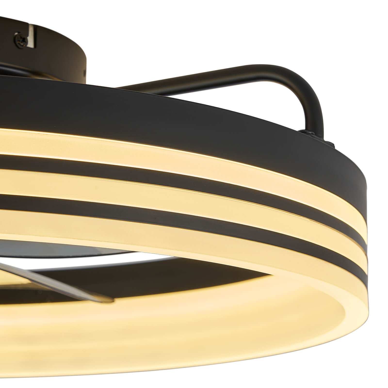 Modern Striated Black Fandelier