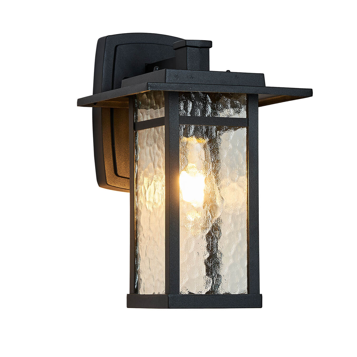 Farmhouse-Matte-Black-Frosted-Glass-Lampshade-Outdoor-Wall-Lamp