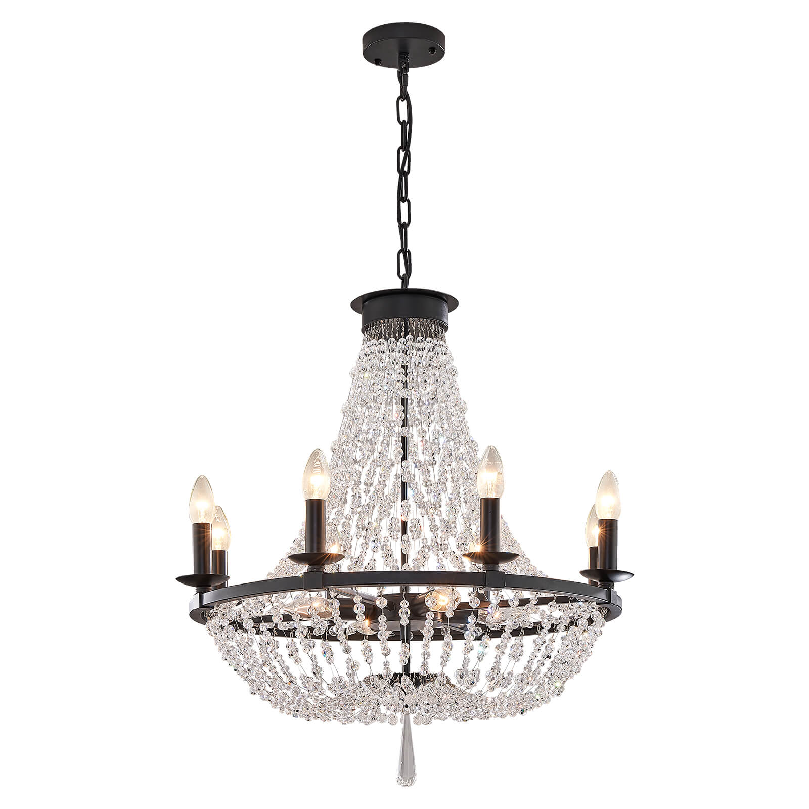 Victoria Candle Crystal Ceiling Light