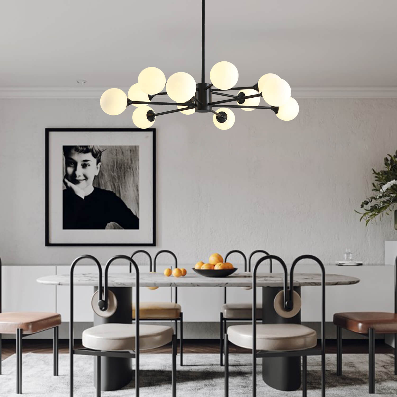 Normcore Black Globe 12 Lights Ceiling Lamp