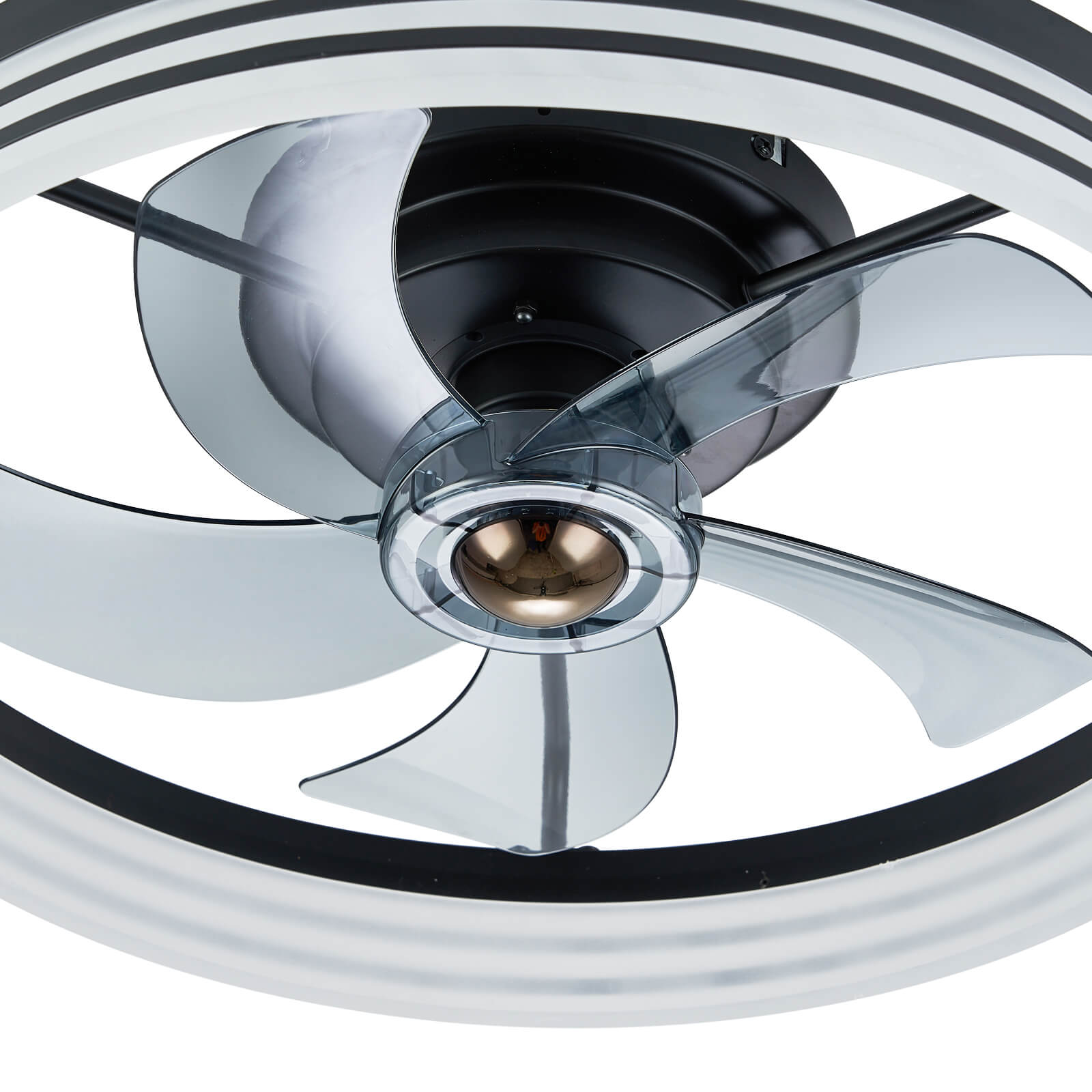 Modern Striated Black Fandelier