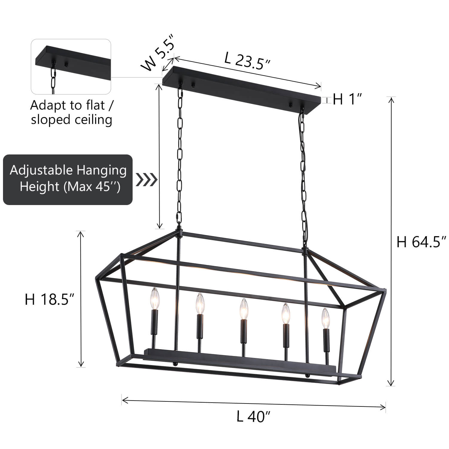 Rustic Iron Handmade 5 Lights Chandelier