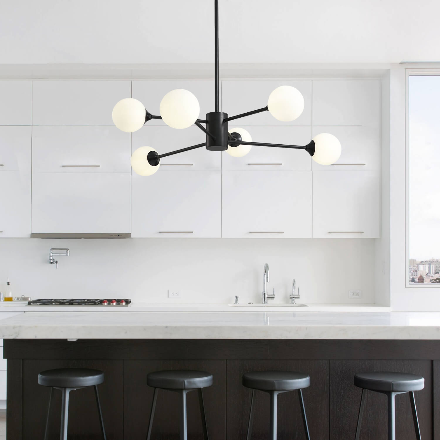 Normcore Black Globe 6 Lights Ceiling Lamp