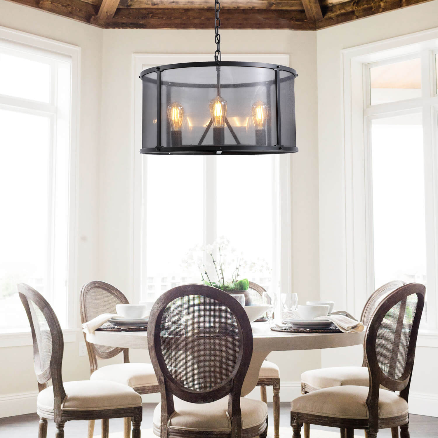 Moooni® Black Farmhouse Iron Caged Pendant Light