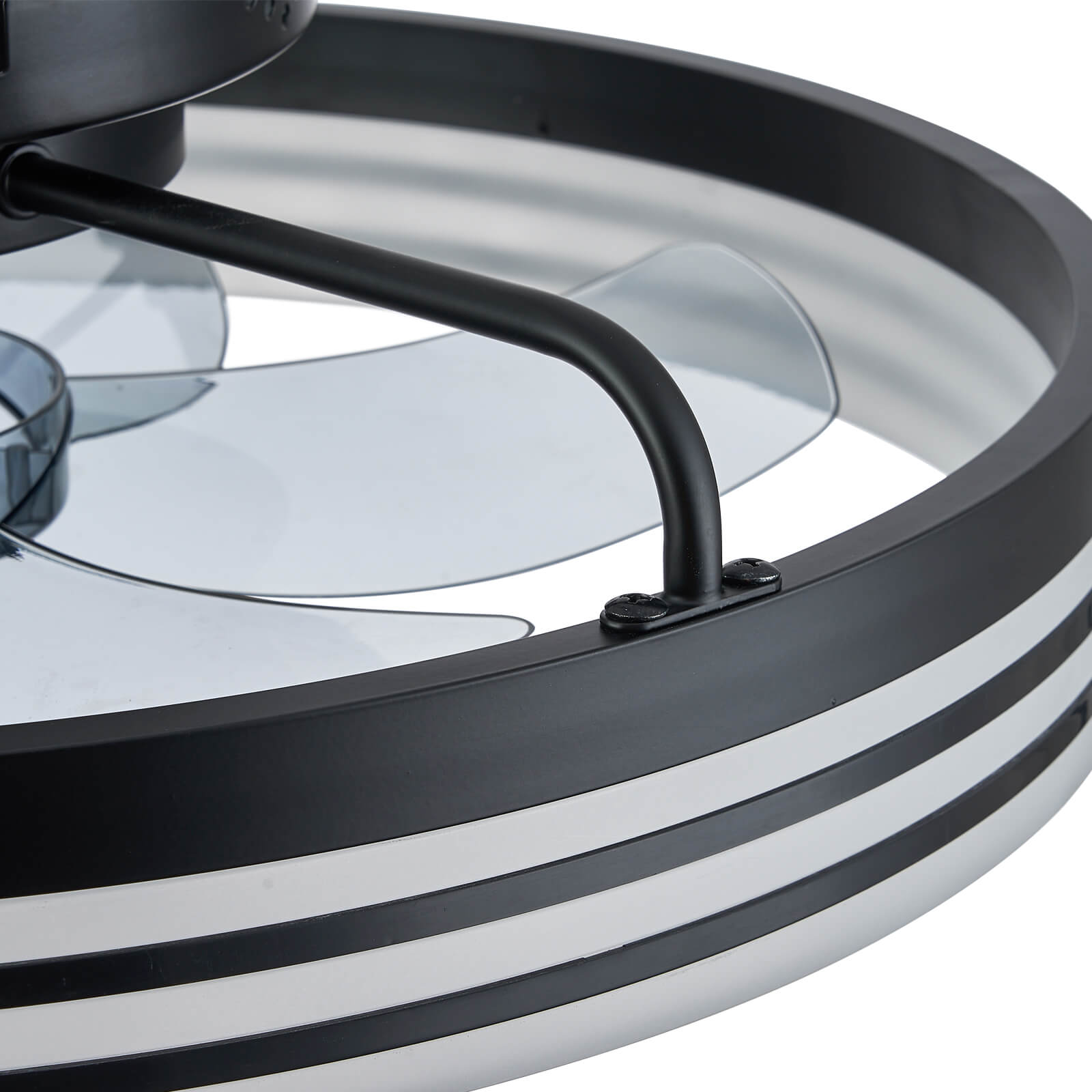 Modern Striated Black Fandelier