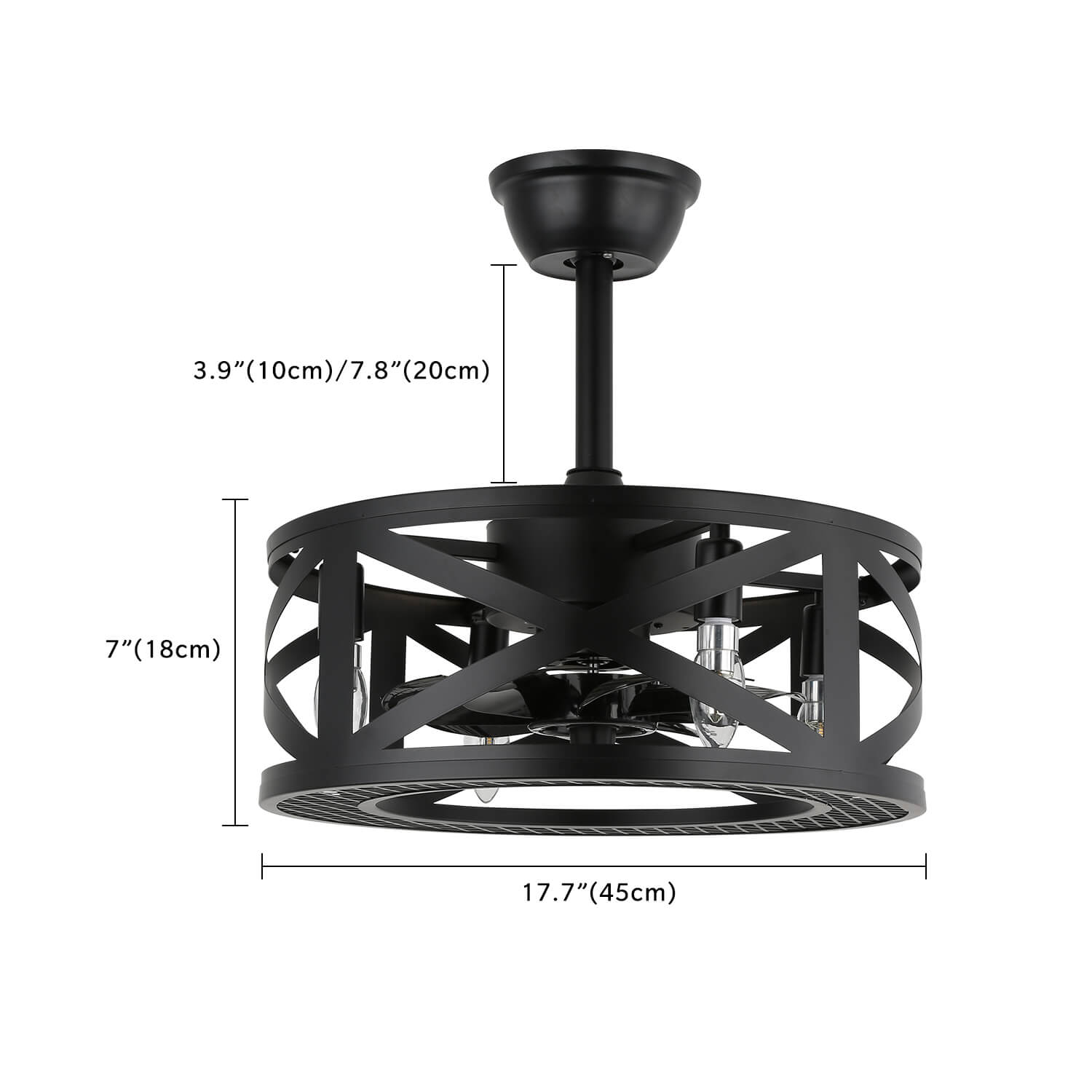 MOOONI-Small-Caged-Ceiling-Fan-Matte-Black-Edison-Bulbs-Industrial-Fandelier-Size-17.7"