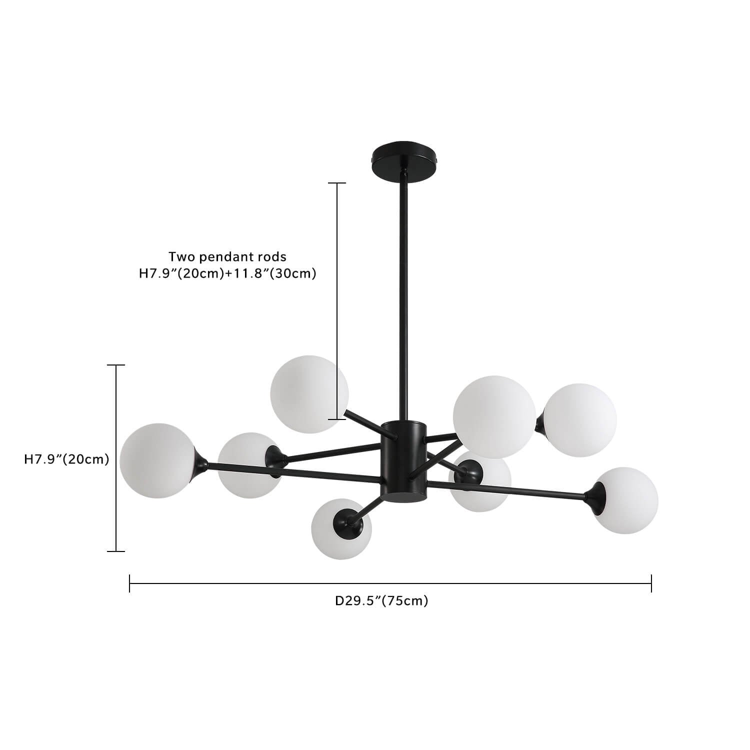 Normcore Black Globe 8 Lights Ceiling Lamp