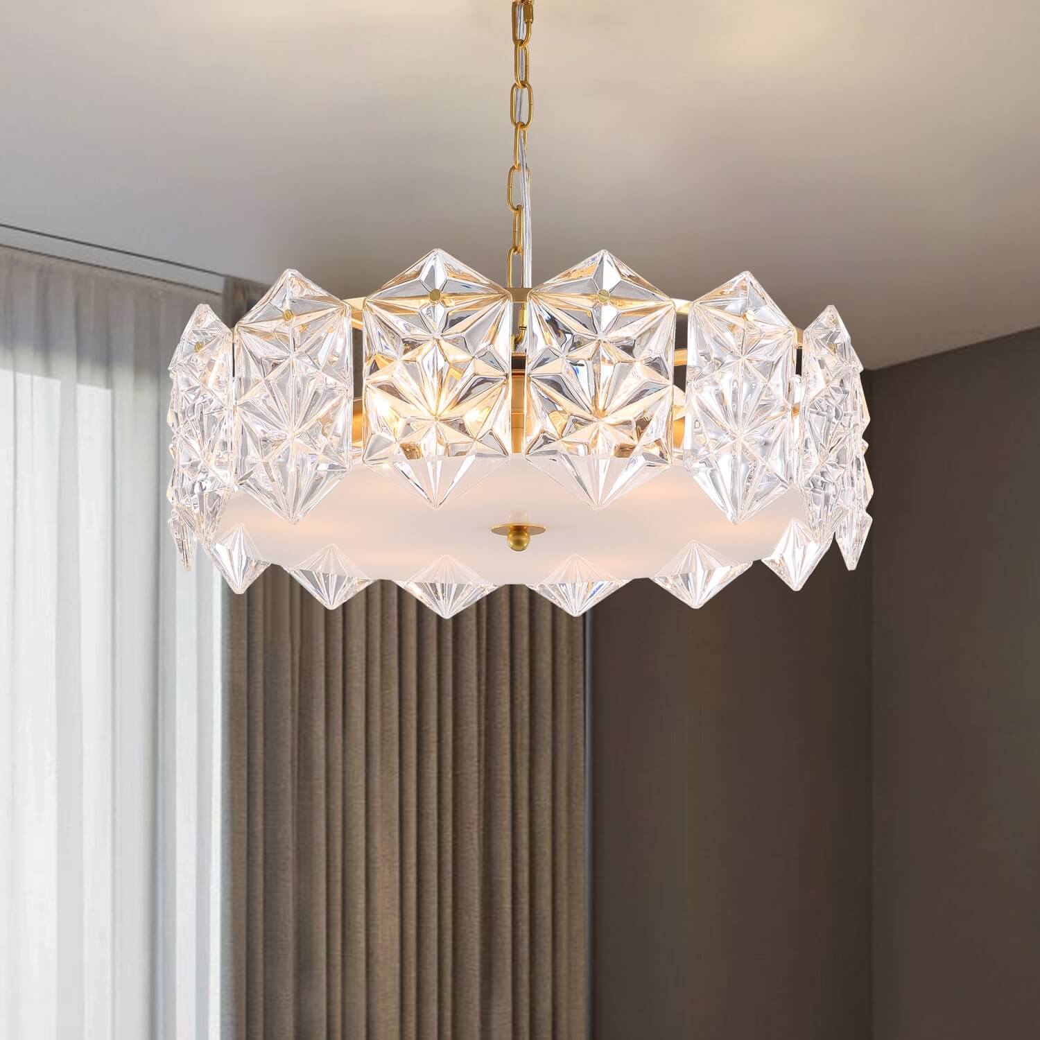 Modern-Gold-Metal-Frame-Crystal-Chandelier-Glass-Pendant-Light