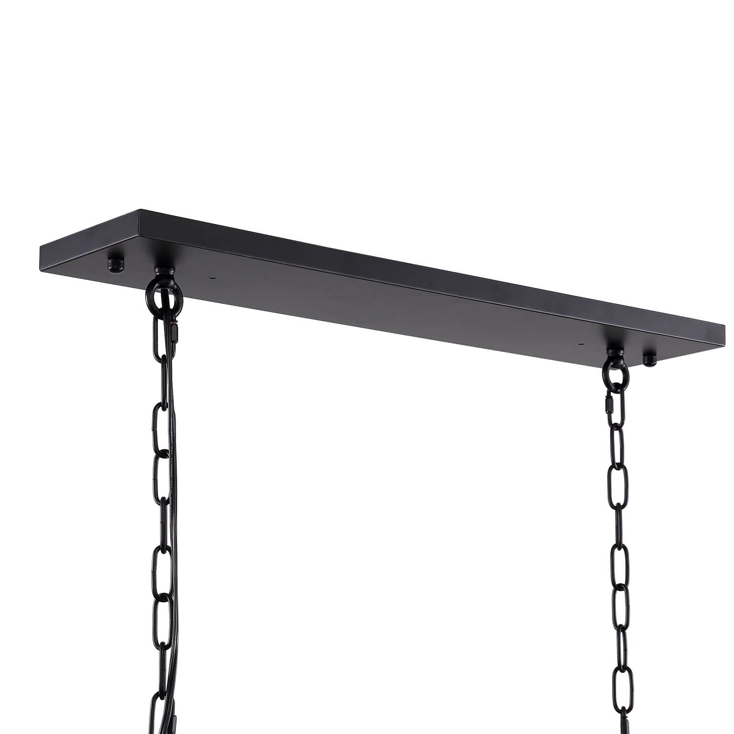 Moooni®Rustic Black Metal Rectangular Grid Square Caged Chandelier