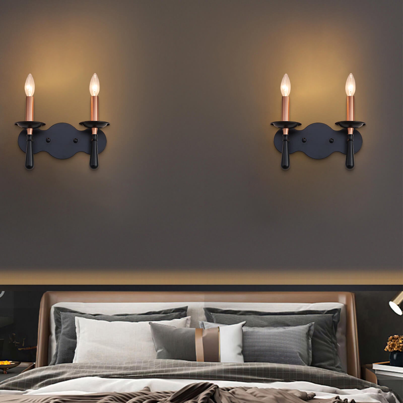 Night Rose Double Lights Wall Lamp