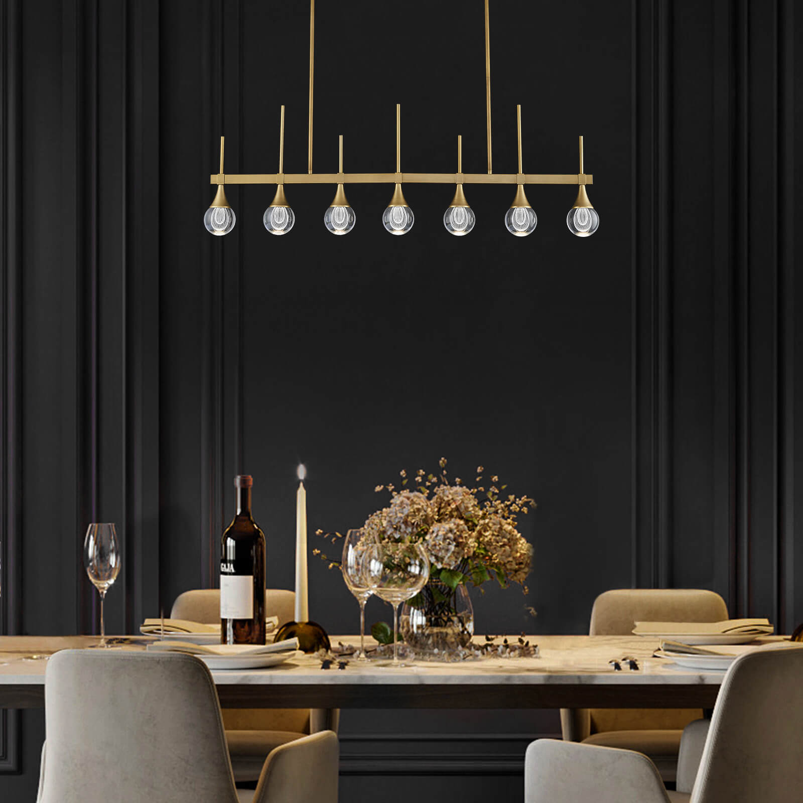 Moooni® Sputnik 7 Lights Drop-shaped Globe Crystal Chandelier