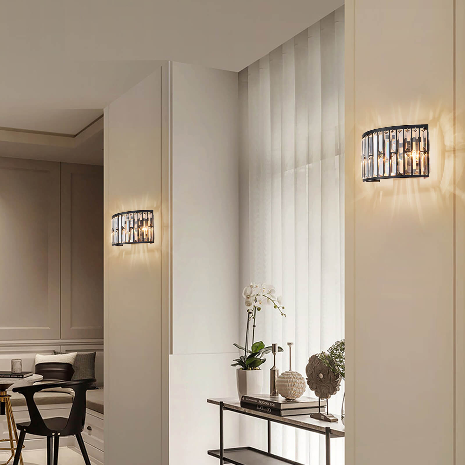 Vintage-Matte-Black-Finish-Semicircle-Wall Lamp