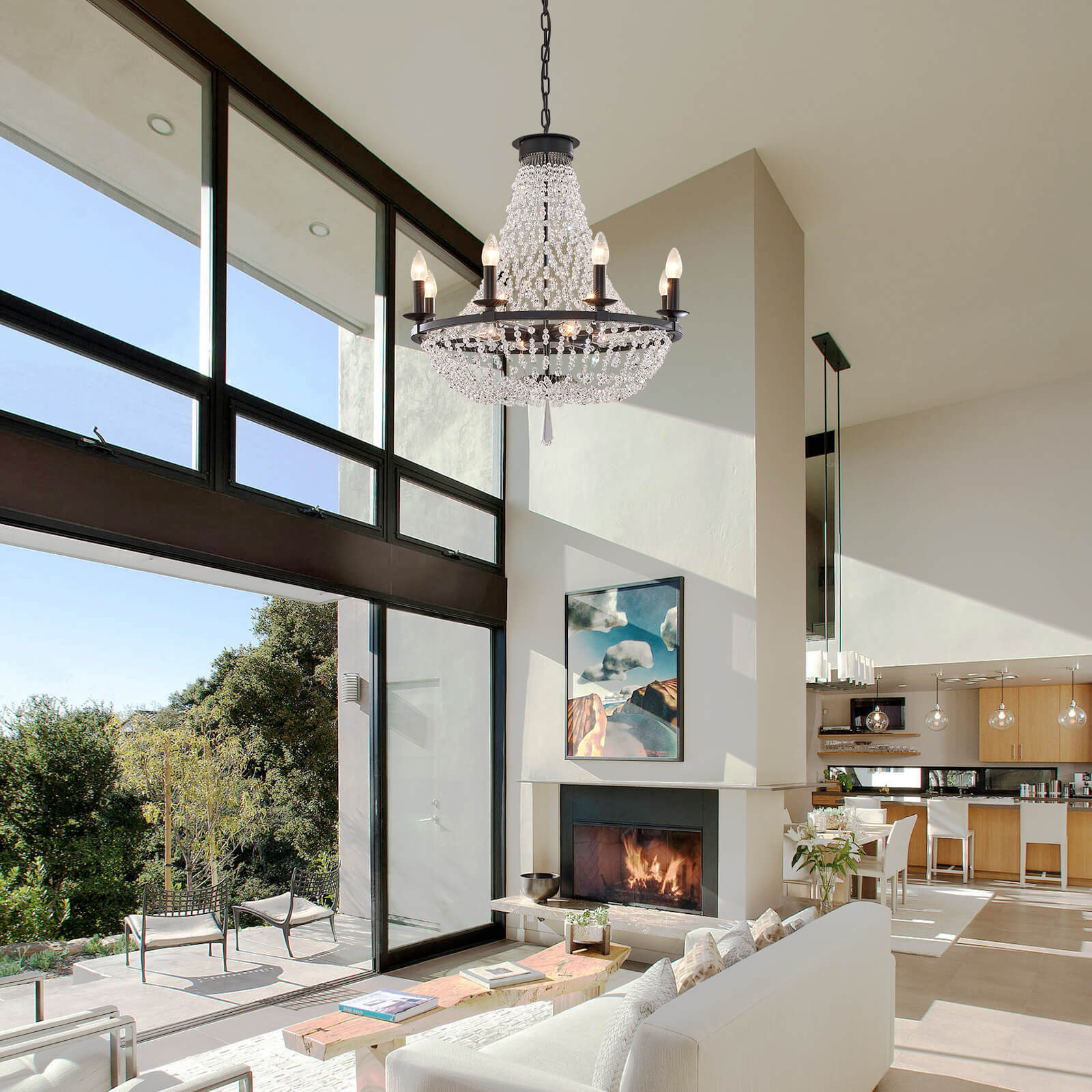 Victoria Candle Crystal Ceiling Light