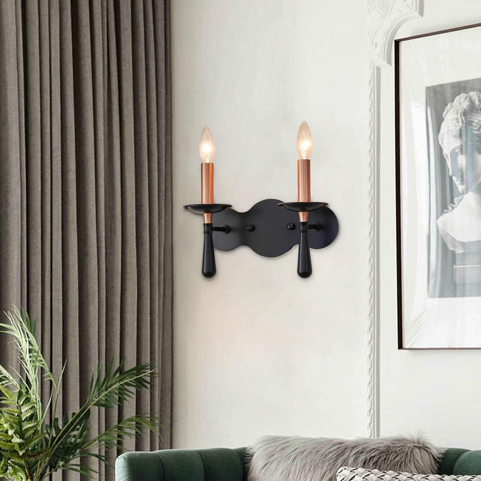 Night Rose Double Lights Wall Lamp