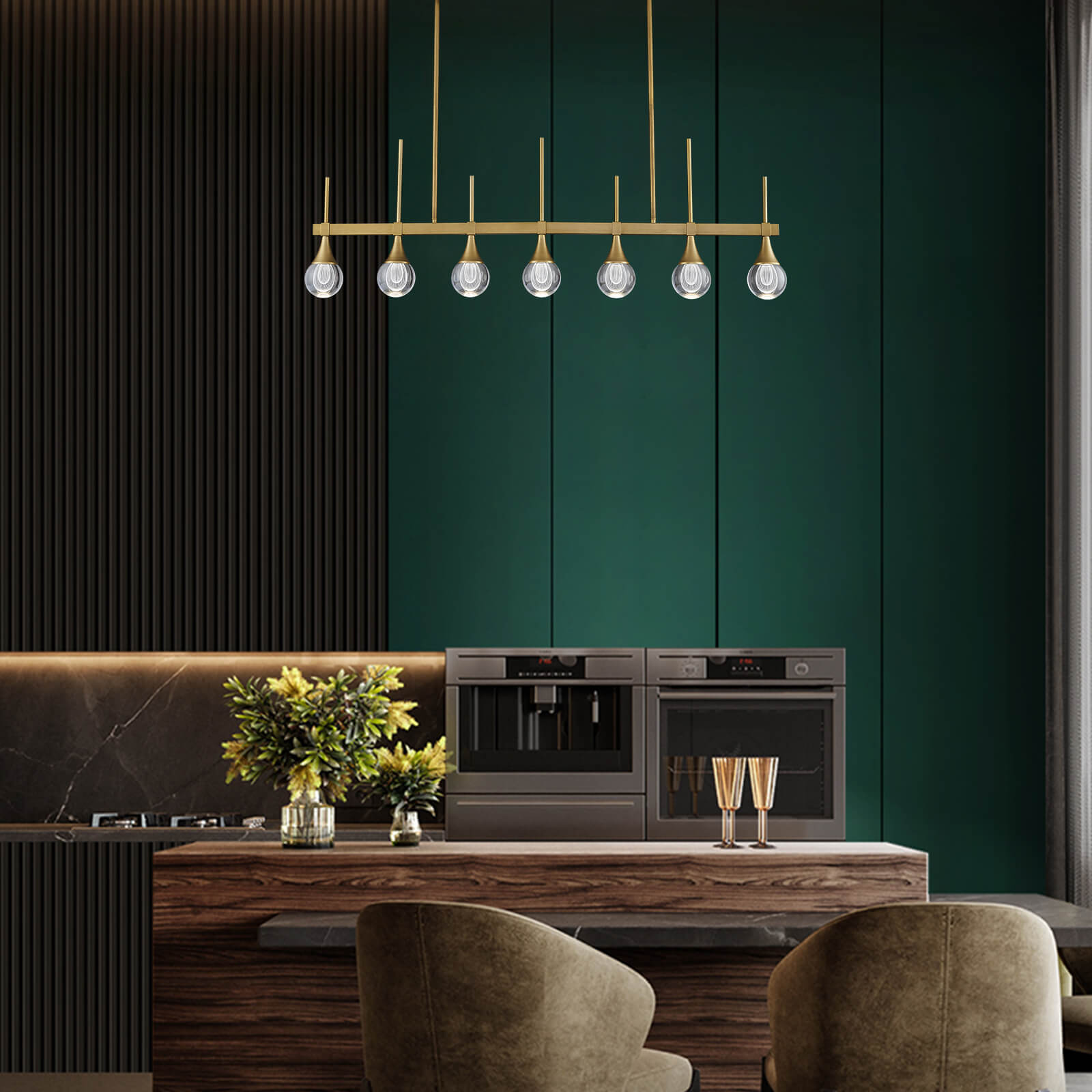 Moooni® Sputnik 7 Lights Drop-shaped Globe Crystal Chandelier