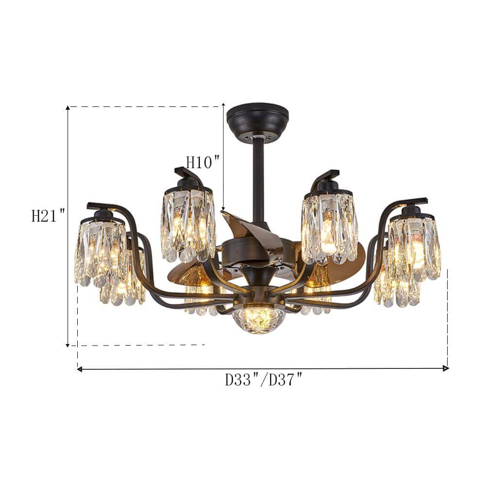 MOOONI-Flower-Bronze-Fandelier-Ceiling-Fan-Mid-Century-33"-Or-37"