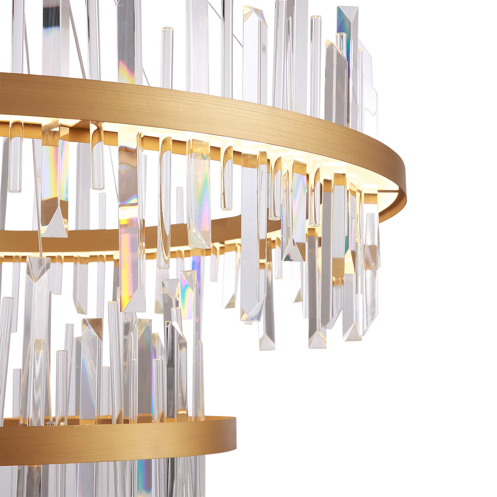 Moooni® Bilayer Triangular Circular Crystal Chandelier