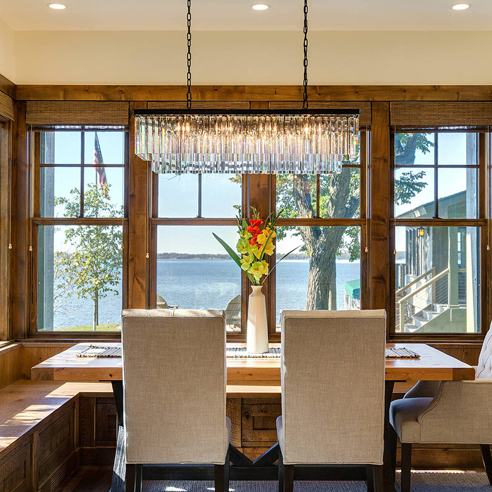 Modern-Matte-Black-Black-Rectangular-Metal-Frame-Crystal-Chandelier-Dining-Room