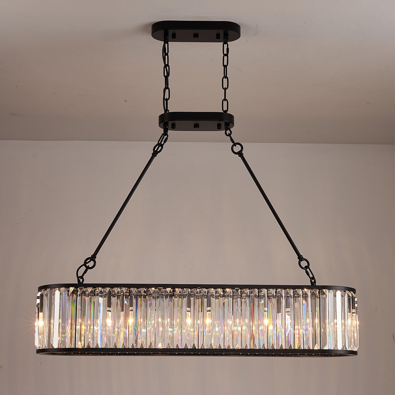 MOOONI-Vintage-Oval-Rectangular-Matte-Black-Crystal-Chandelier