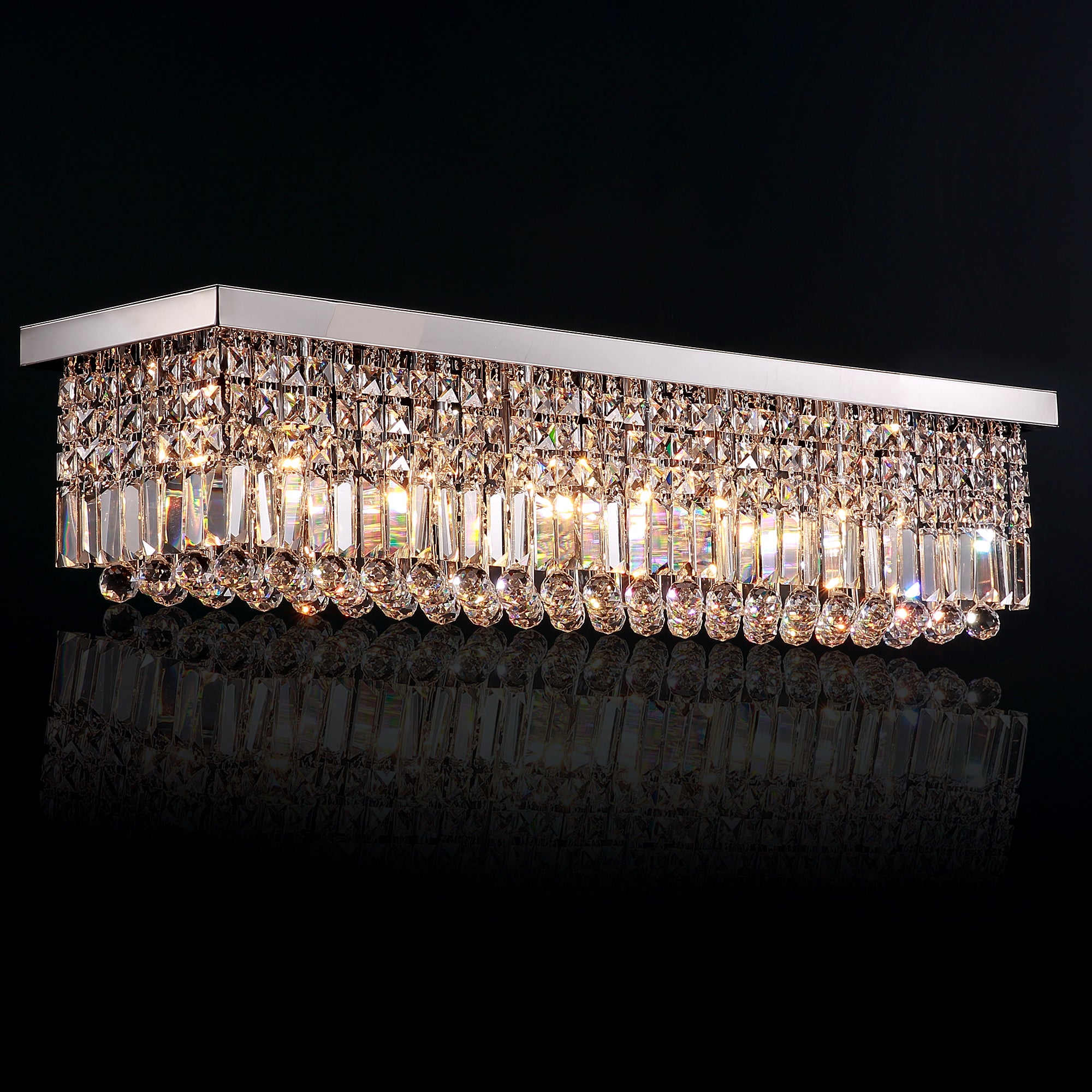 Modern Raindrop Rectangular Crystal Chandelier For House Max 40 W Incandescent