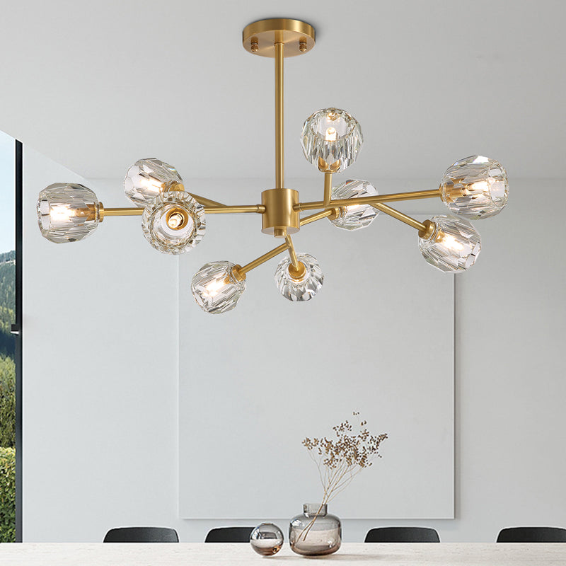 9 Lights Sputnik Globe Crystal Chandelier
