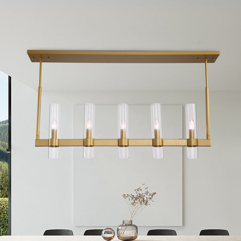 Modern Linear Island Chandelier Gold Pendant Lighting
