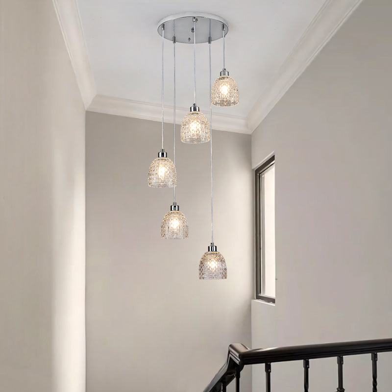 Spiral Iceberg Geometric Glass Chandelier