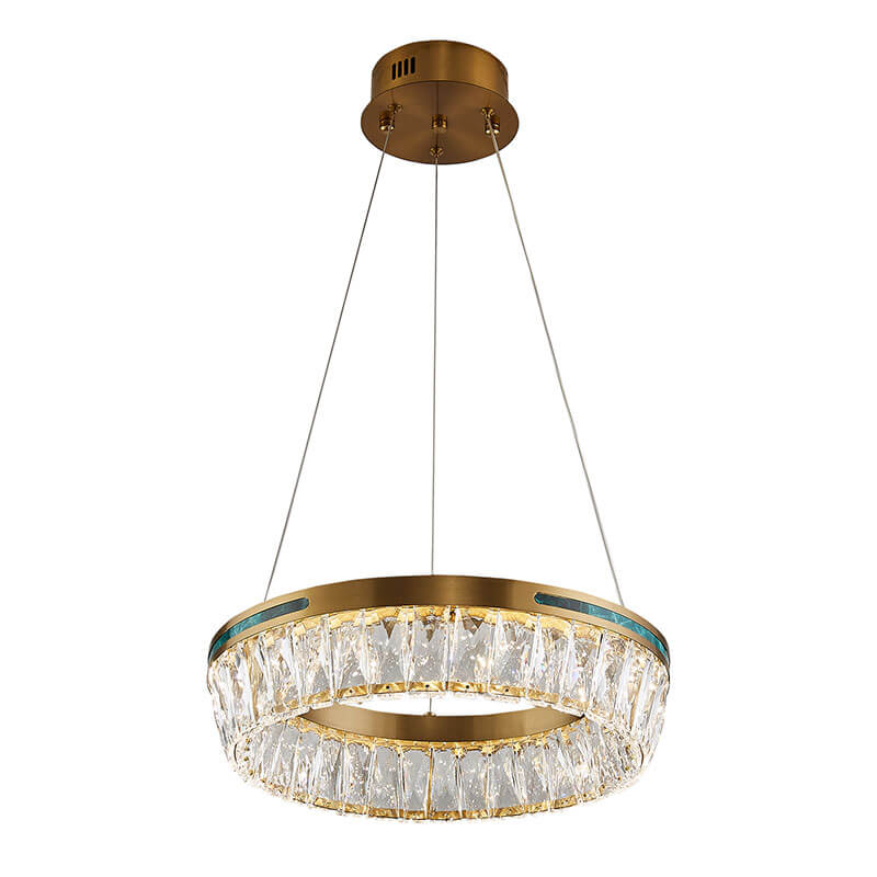 Gold Drum Crystal Chandelier