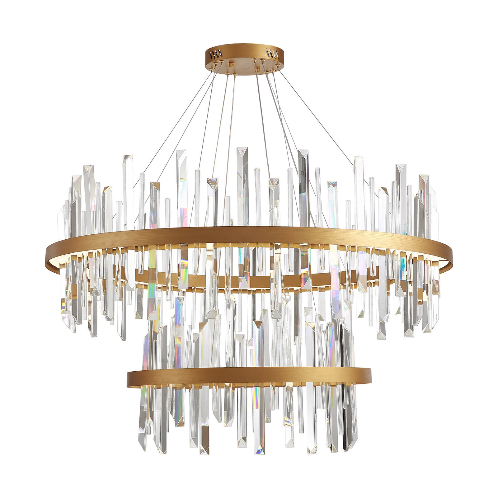 Moooni® Bilayer Triangular Circular Crystal Chandelier