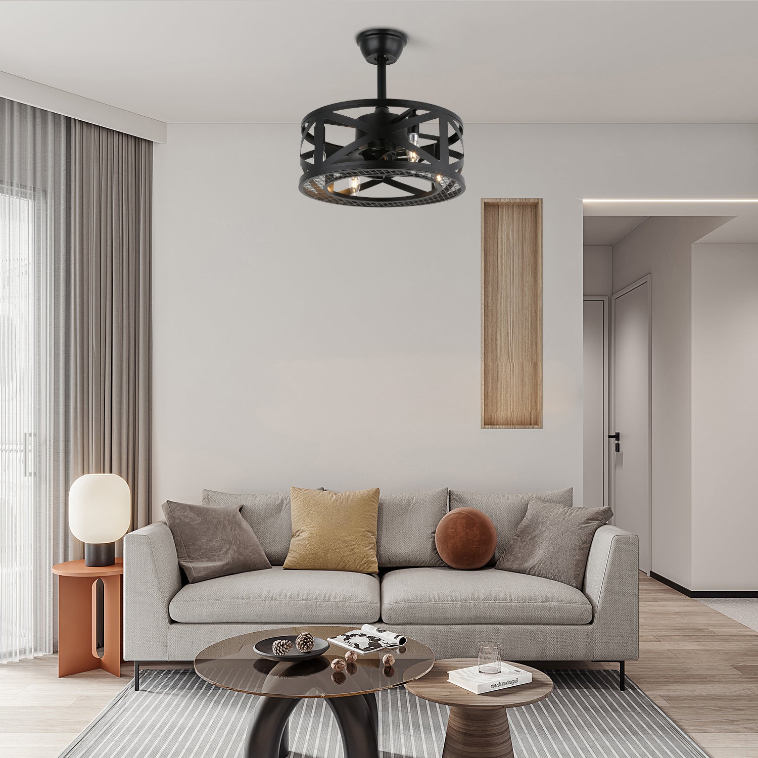 Small Industrial Fandelier For Bedroom