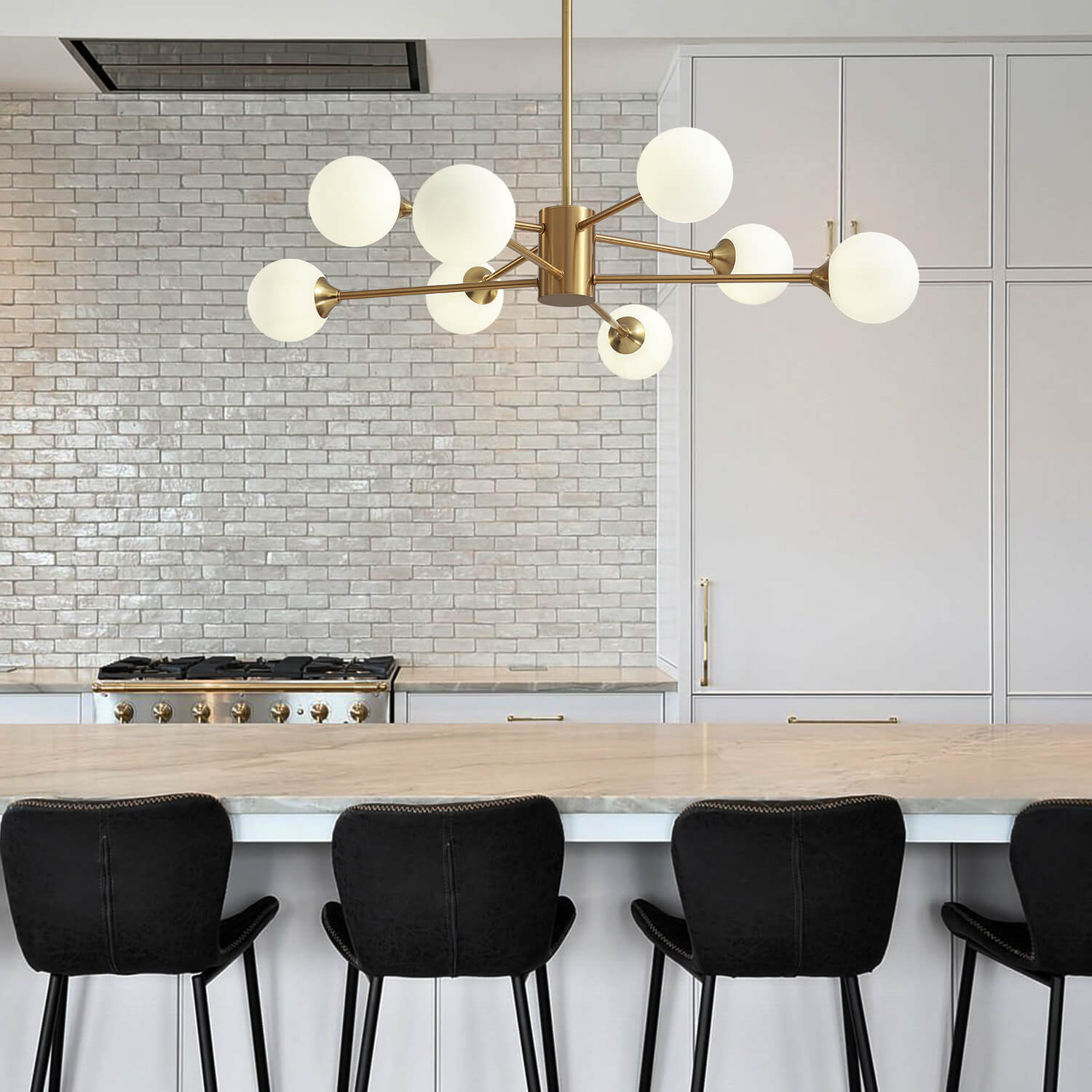 Sputnik Gold Globe 8 Lights Chandelier