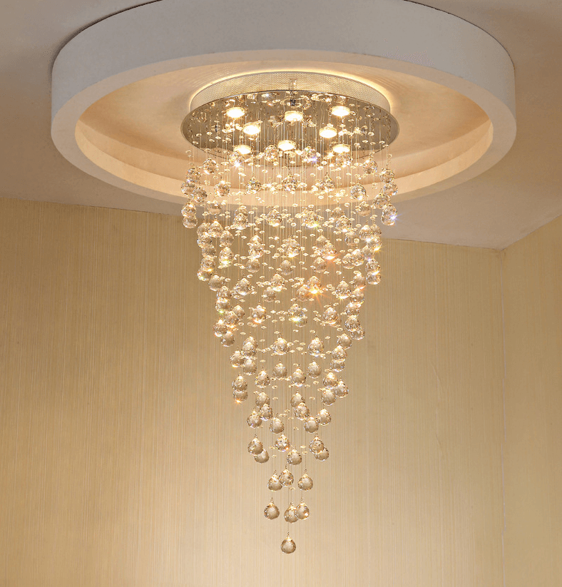 MOOONI-Modern-Chrome-Raindrop-Crystal-Chandelier-Staircase