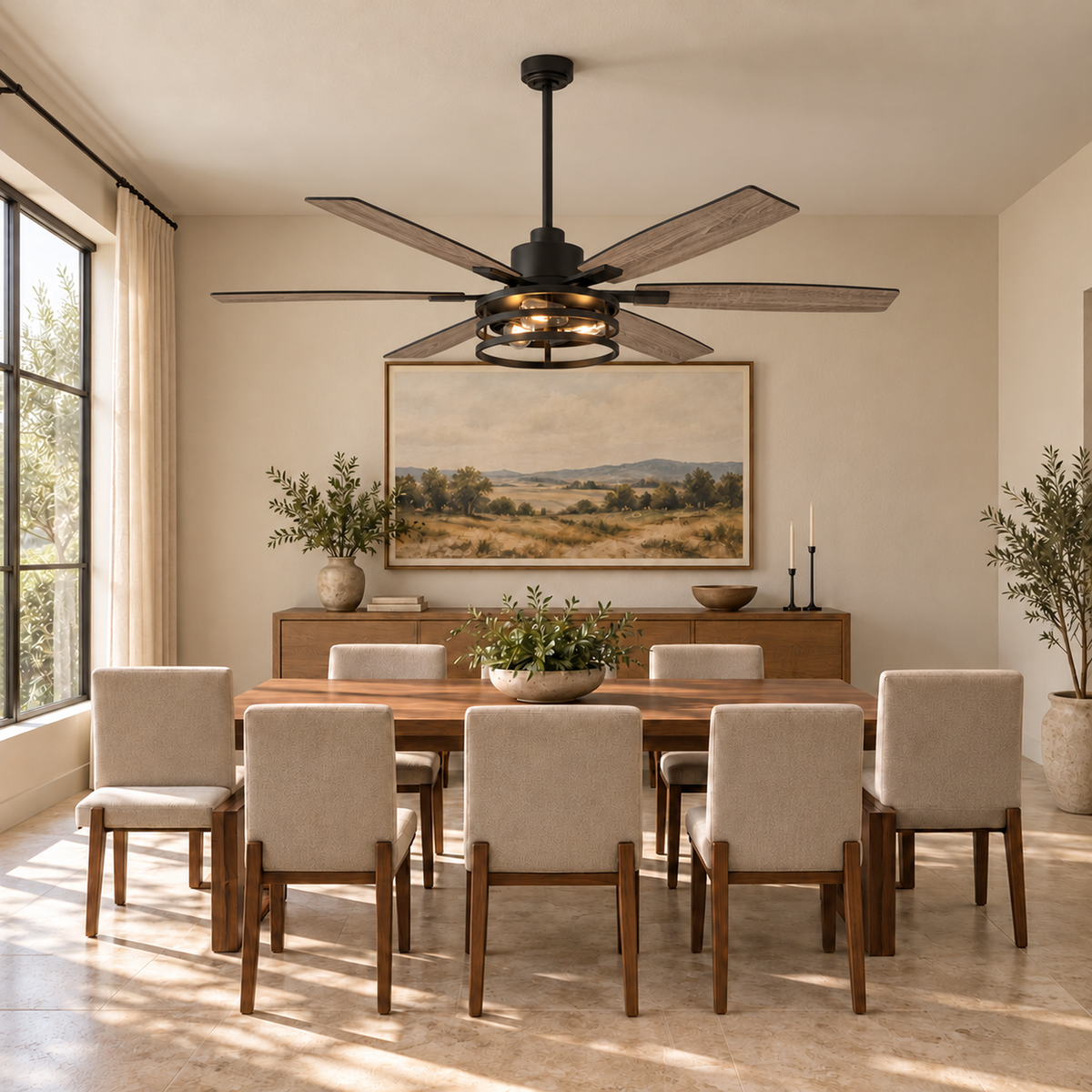 Orokin 60-In Farmhouse Caged Ceiling Fan