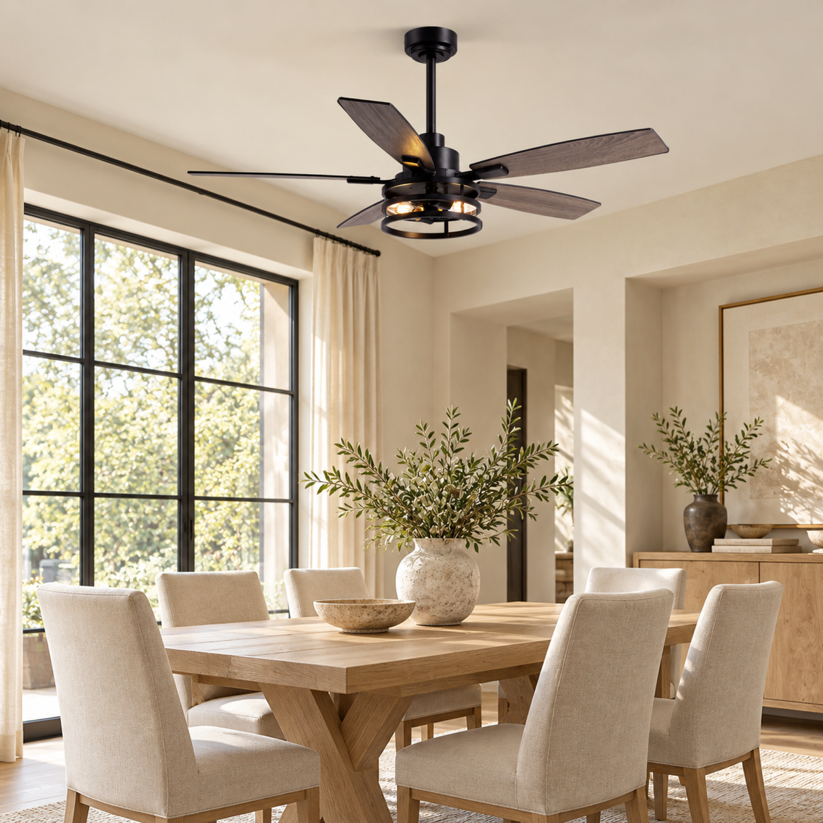 Orokin 52-In Farmhouse Caged Ceiling Fan