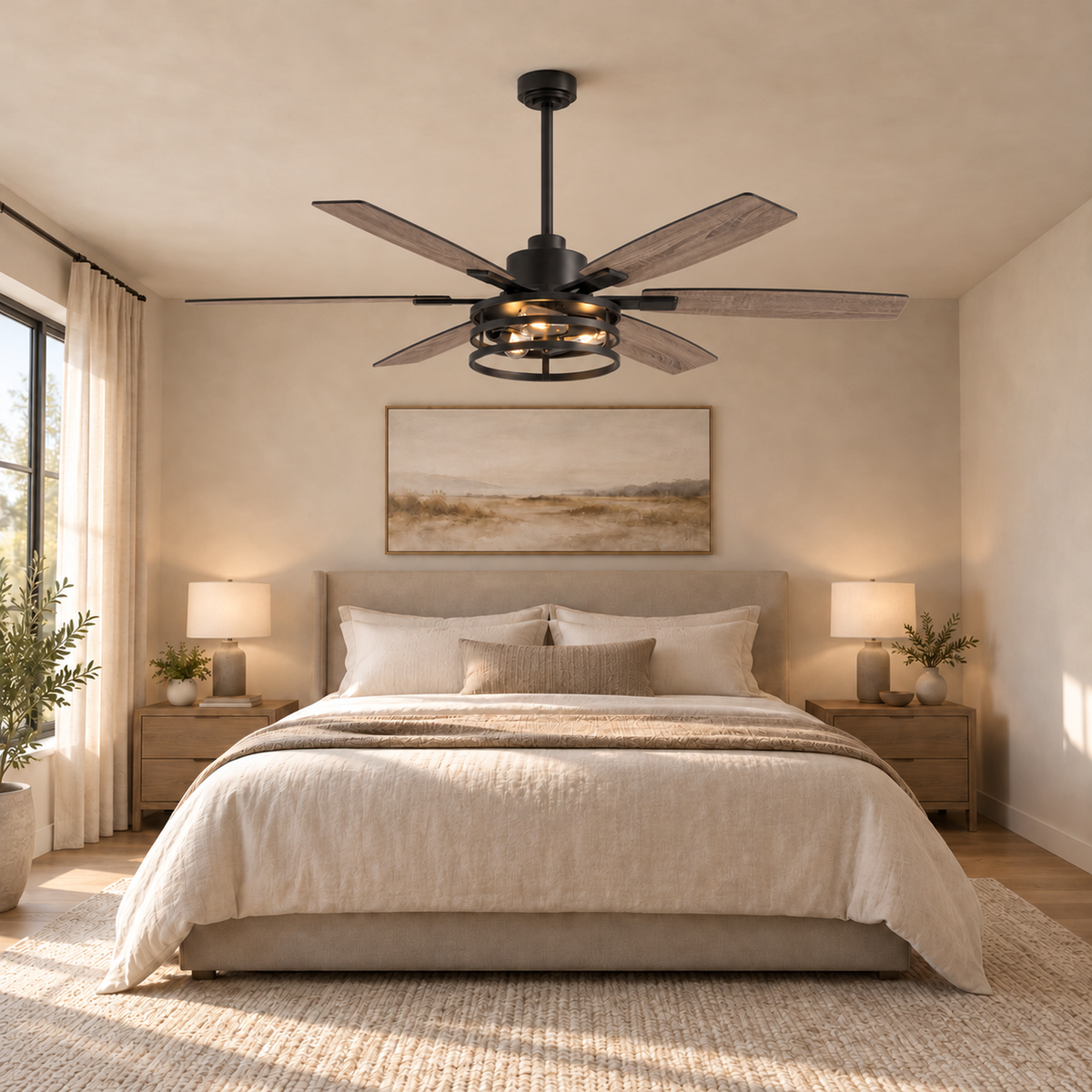 Orokin 60-In Farmhouse Caged Ceiling Fan
