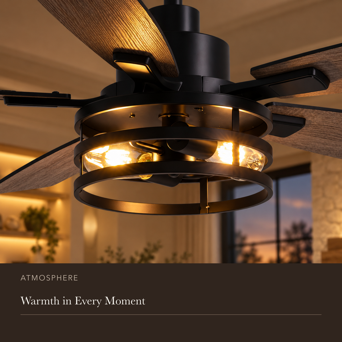 Orokin 52-In Farmhouse Caged Ceiling Fan