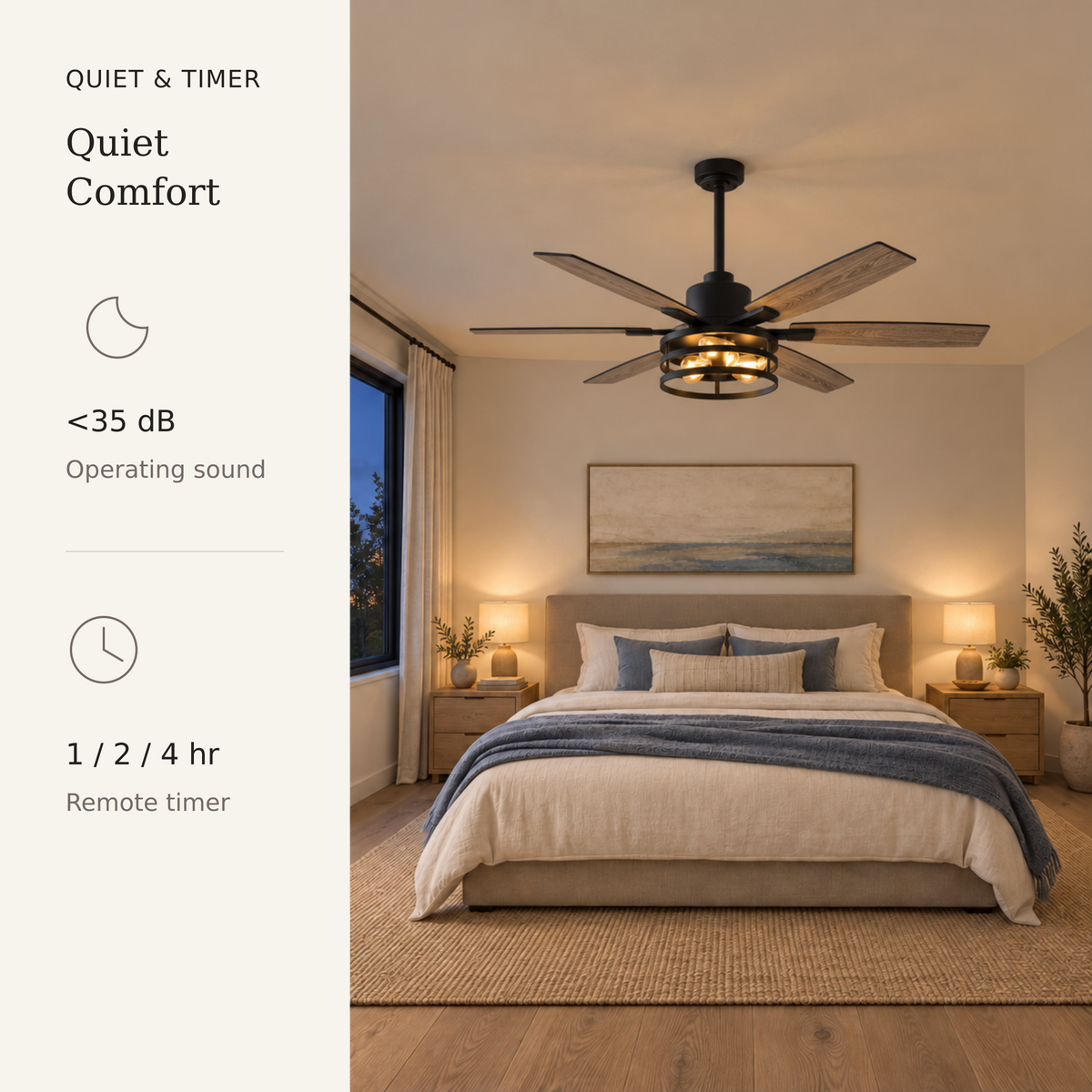 Orokin 60-In Farmhouse Caged Ceiling Fan