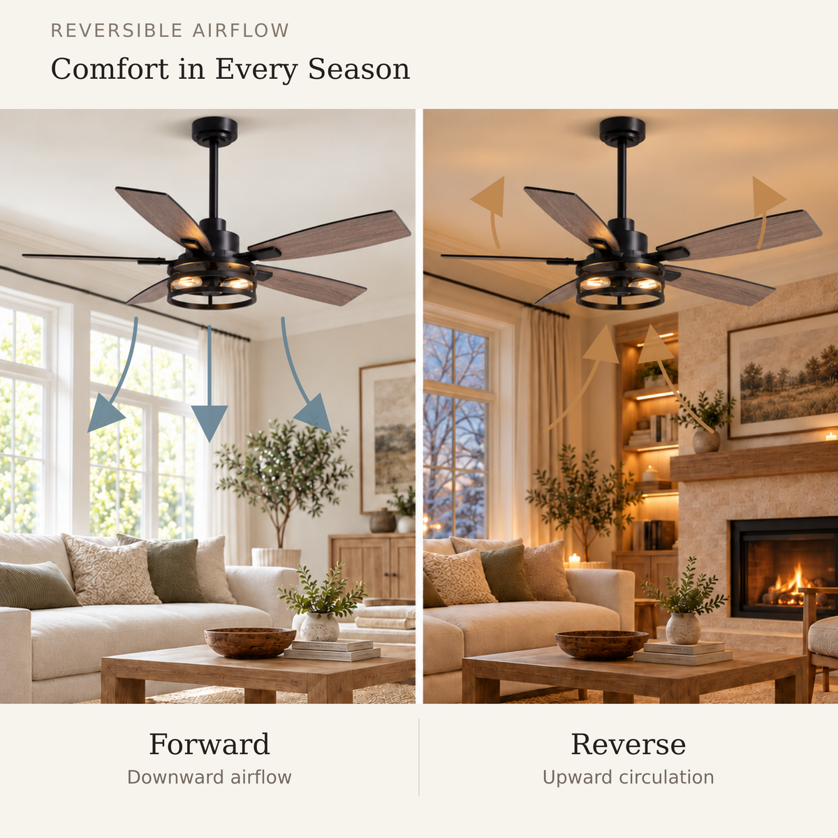 Orokin 46-In Farmhouse Caged Ceiling Fan