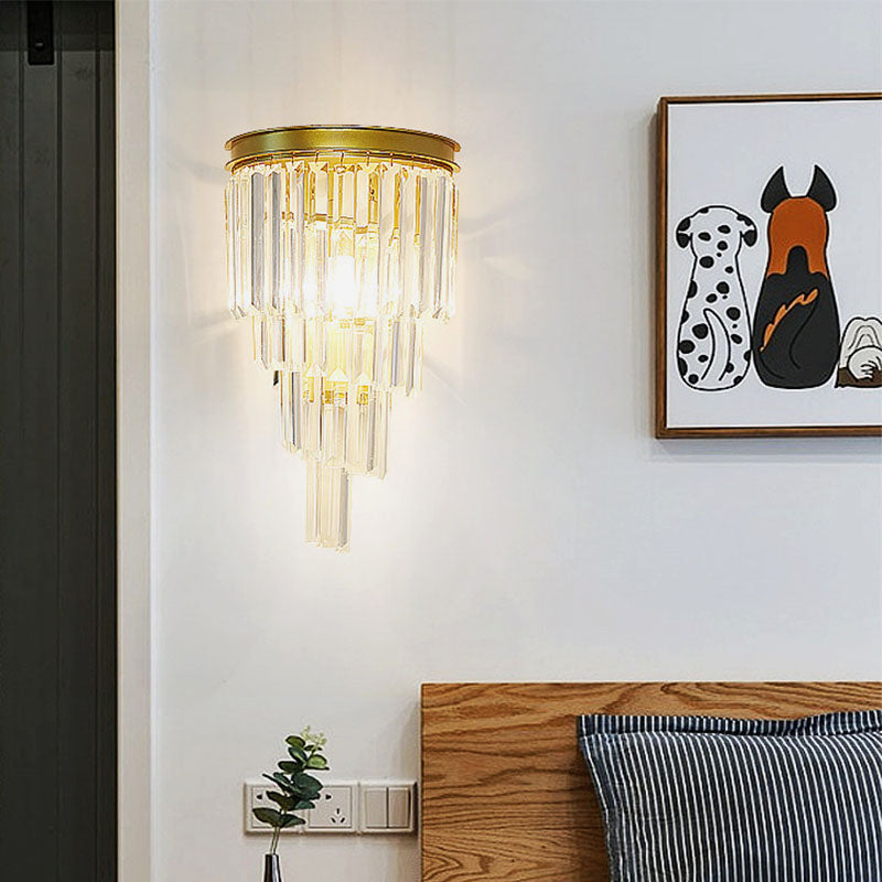 Modern 4-Tiers Crystal Wall Sconce -  Bedroom | Siljoy