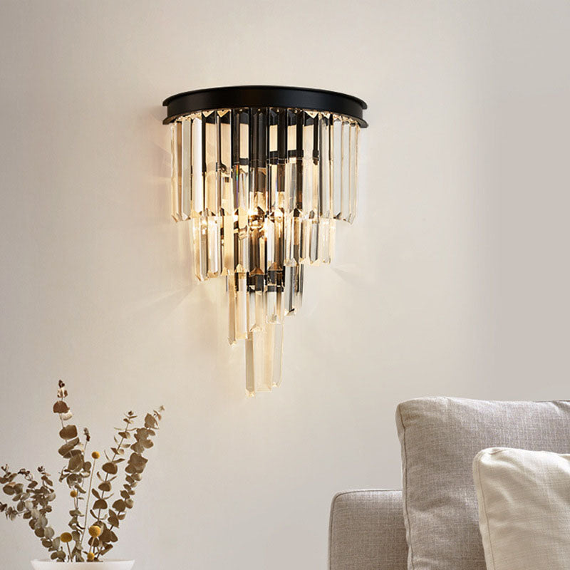 Modern 4-Tiers Crystal Wall Sconce - Living Room | Siljoy