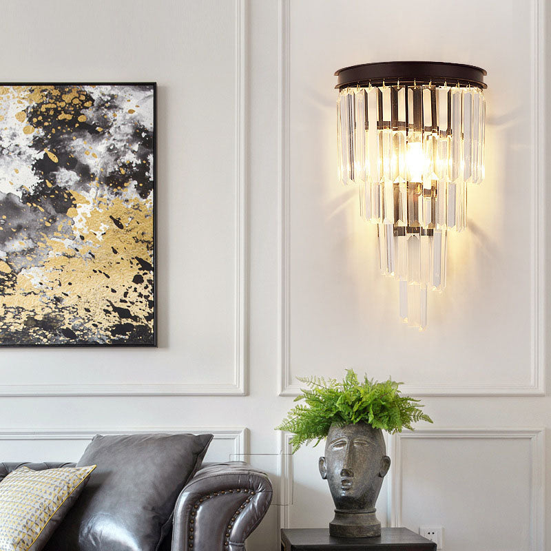 Modern 4-Tiers Crystal Wall Sconce - Living Room | Siljoy