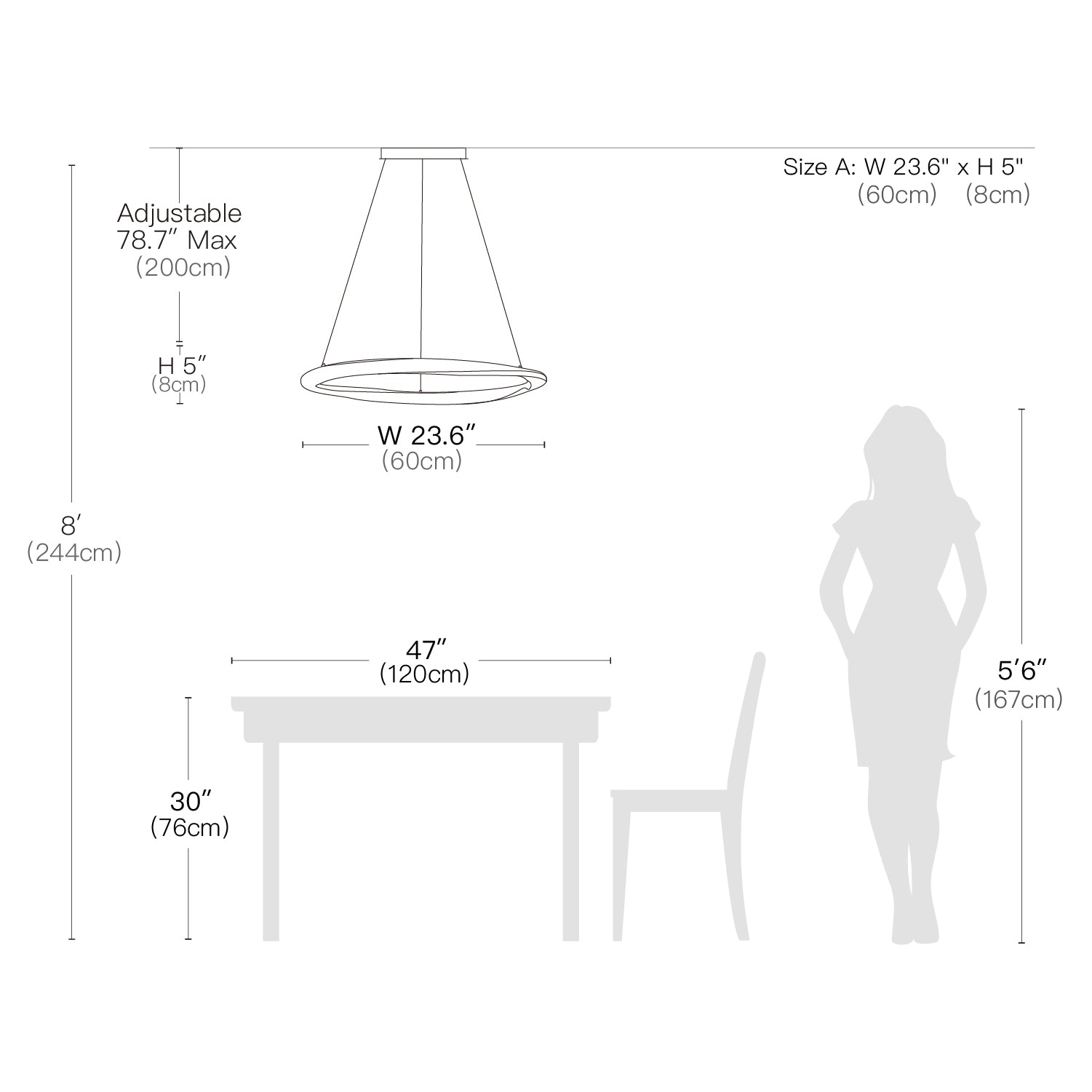 Gold Multi-layer Ring Chandelier---size