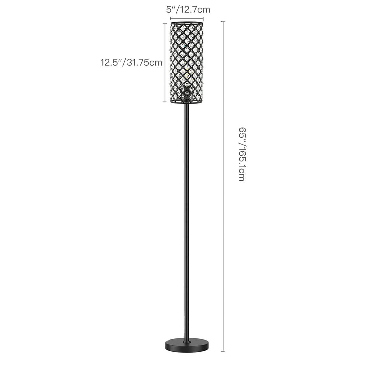Floor-lamp-iron-modern-crystal-sofa-bedside-lamps-dimension | Siljoy