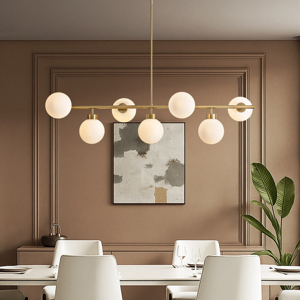 Glass Globe Gold Sputnik Chandelier Pendant Light for Dining Room ...