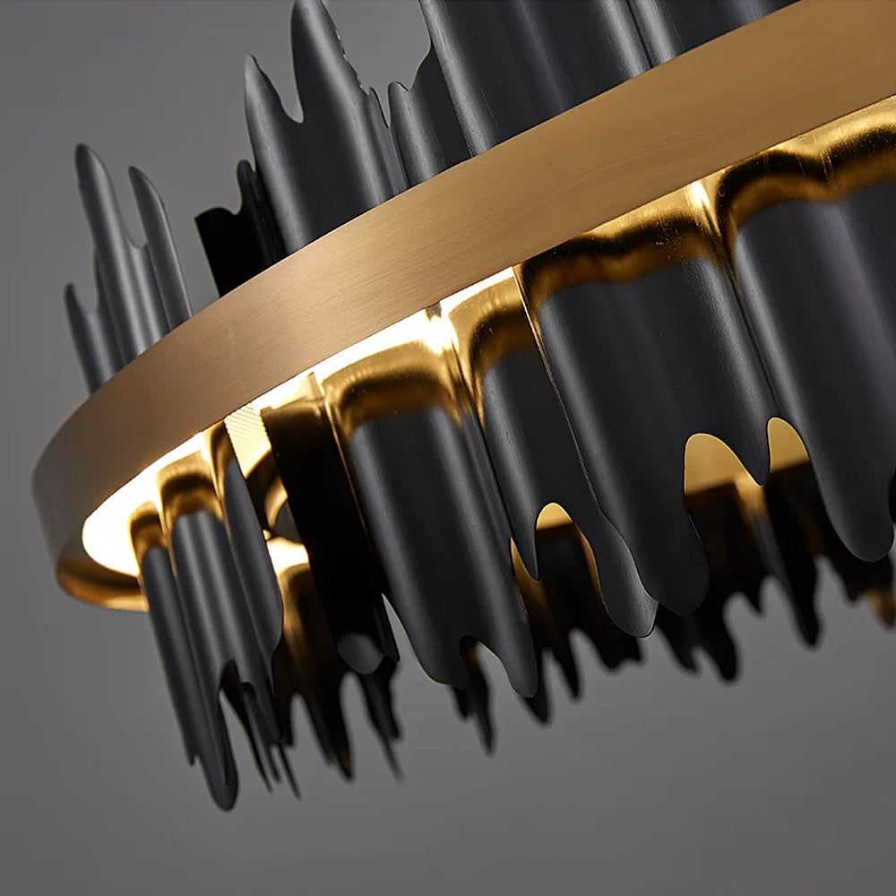 Iceberg-Round-Modern-Gold-Black-Chandelier-Siljoy Lighting