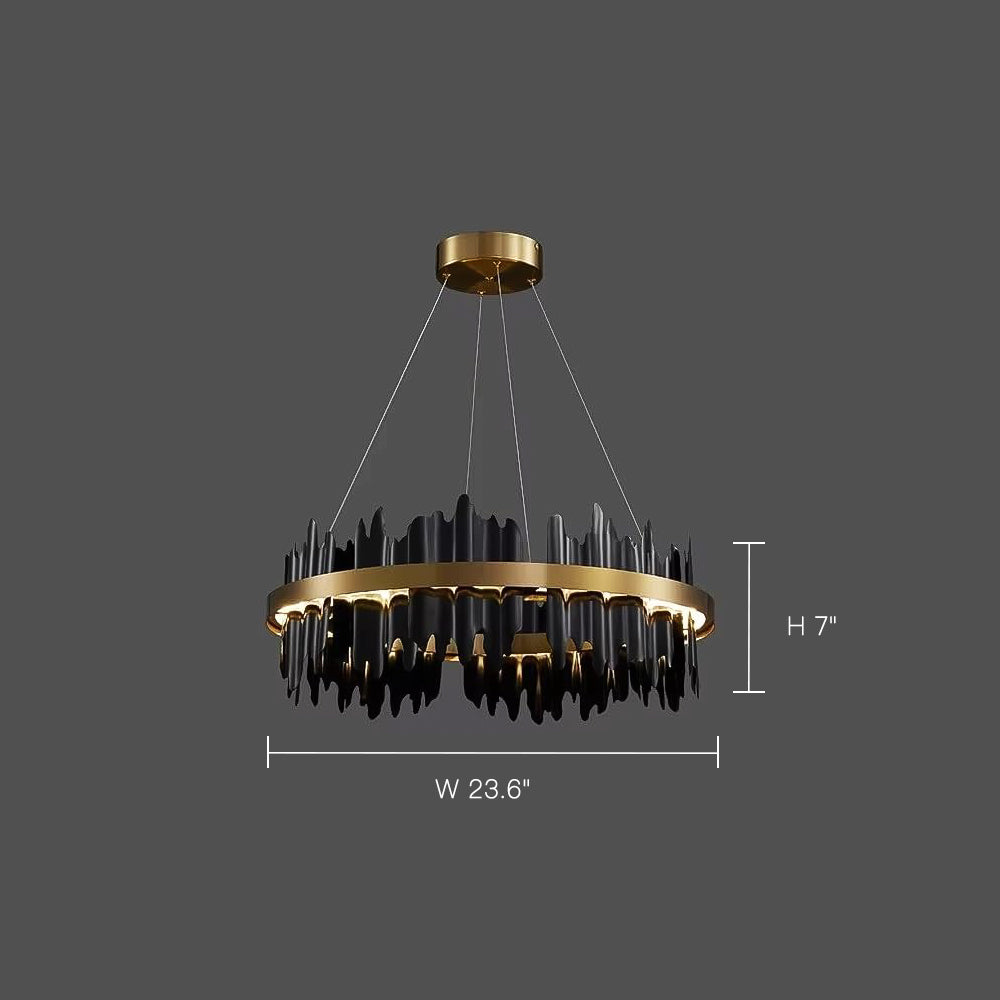 Iceberg-Round-Modern-Gold-Black-Chandelier-Siljoy Lighting