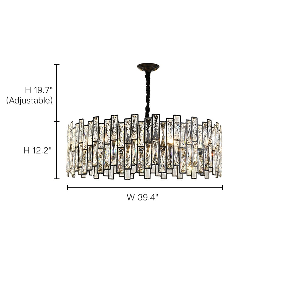 Modern Crystal Prism Drum Pendant Light - Sofary Lighting